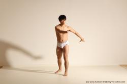 Underwear Martial art Man Asian Moving poses Average Short Black Dynamic poses Academic